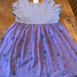 Hanna Anderson girls purple floral dress size 8